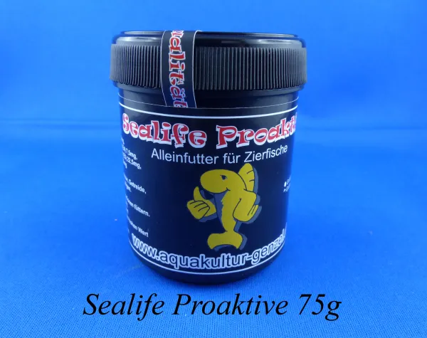 Sealife Proaktiv in der 75g Dose das feine Aufzuchtfutter für Zierfische Sealife Proaktiv in der 75g Dose das feine Aufzuchtfutter für Zierfische